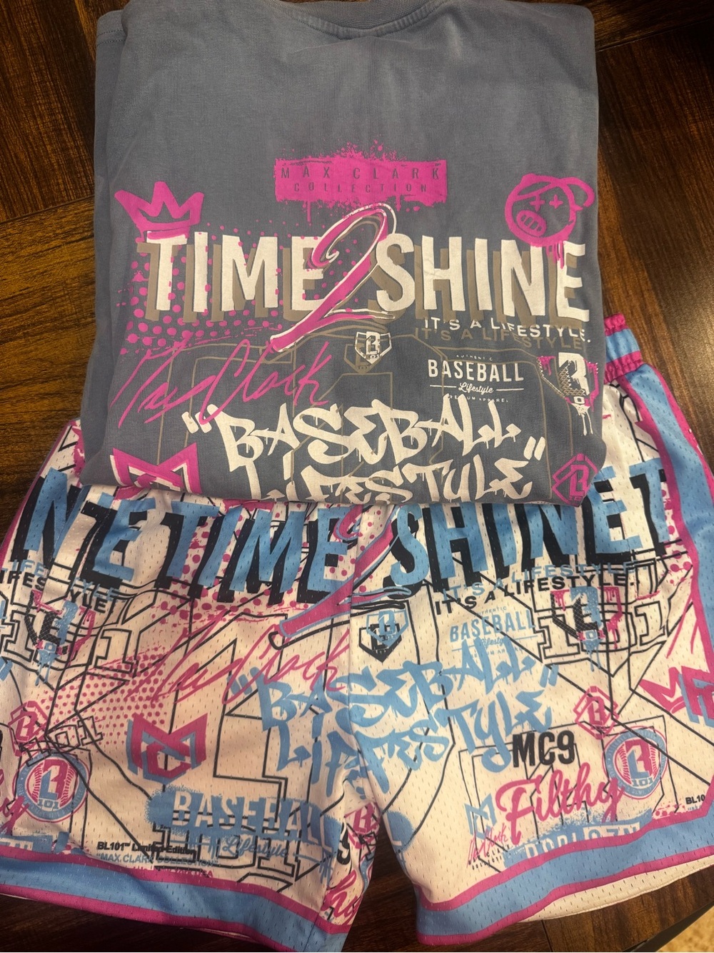 Baseball Lifestyle 101 Time2Shine Graphic Shirt & Shorts Set
